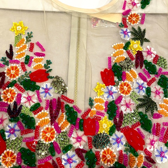 NWT Nicole Miller Leather beaded crop top - Picture 7 of 13